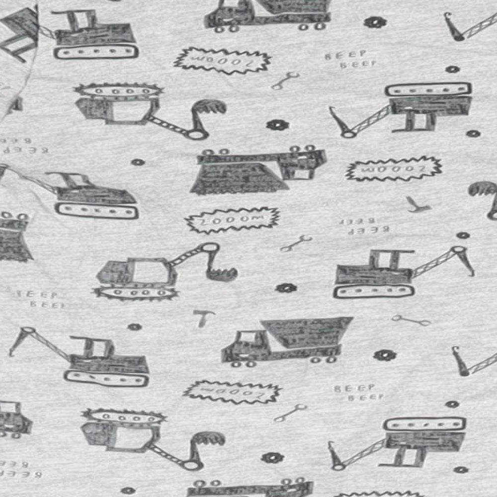 George Boys Grey Geometric Cotton Basic T-Shirt Size 2-3 Years Round Neck  - Vehicles