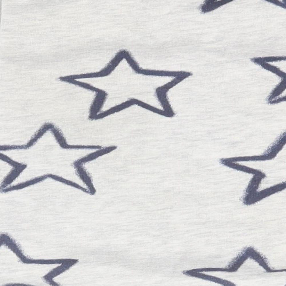 Marks and Spencer Boys Grey Round Neck Geometric Cotton Pullover Jumper Size 2-3 Years   - Stars