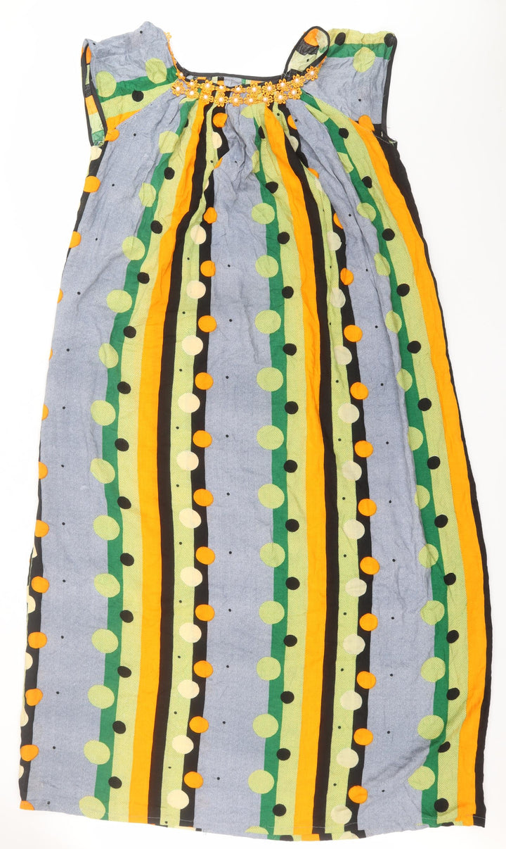 Preworn Womens Multicoloured Striped  A-Line    Boat Neck