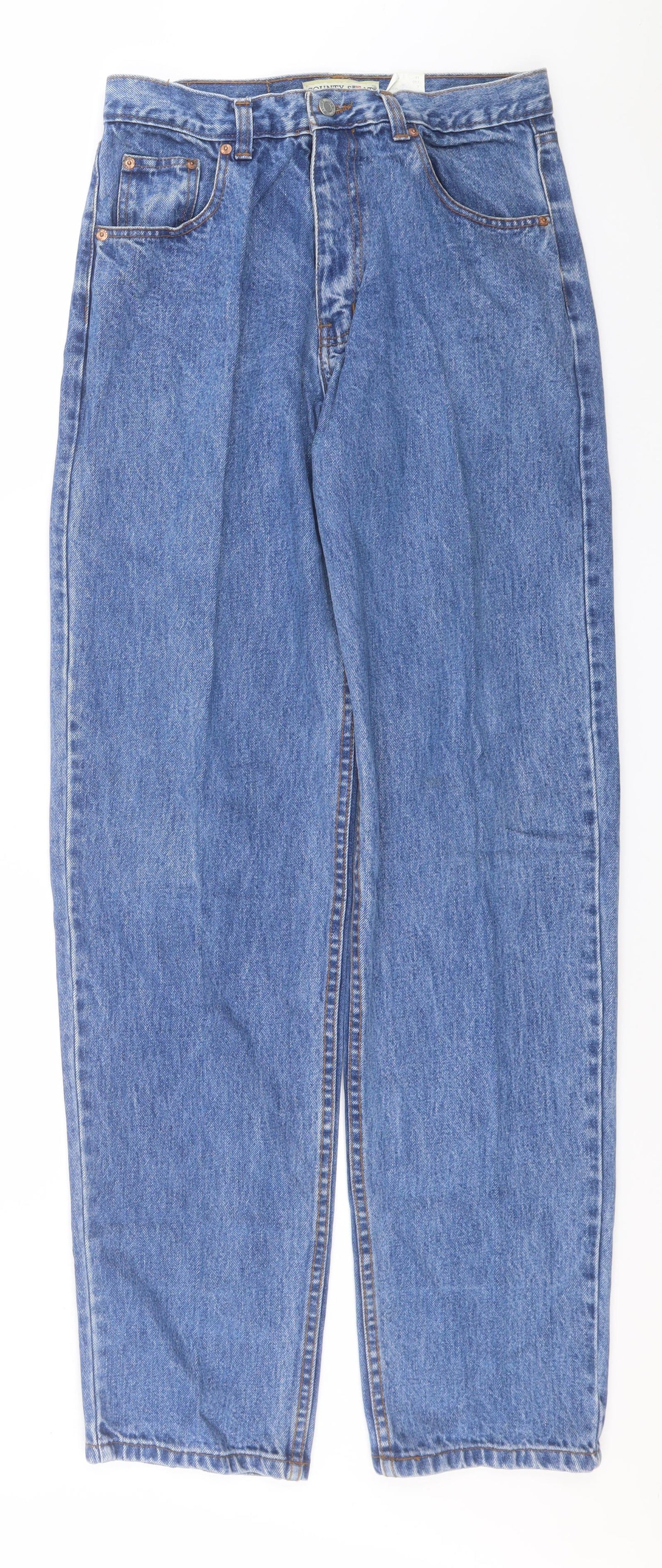 County Seat Mens Blue  Cotton Straight Jeans Size 32 L35 in Regular