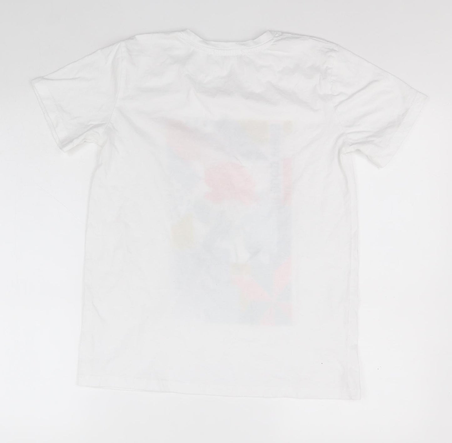 Stradivarius Womens White   Basic T-Shirt Size S Round Neck - Good Vibes