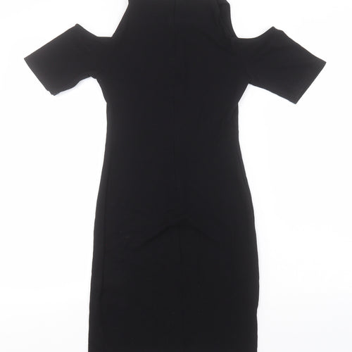 New Look Womens Black  Viscose Pencil Dress  Size 8  Round Neck