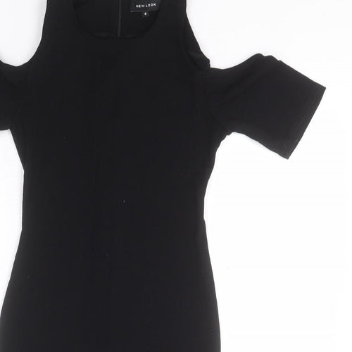 New Look Womens Black  Viscose Pencil Dress  Size 8  Round Neck