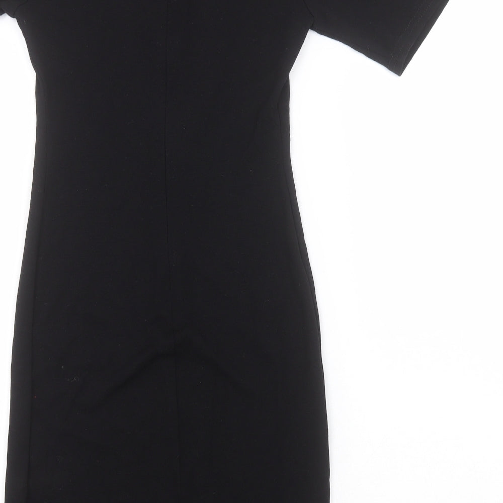 New Look Womens Black  Viscose Pencil Dress  Size 8  Round Neck