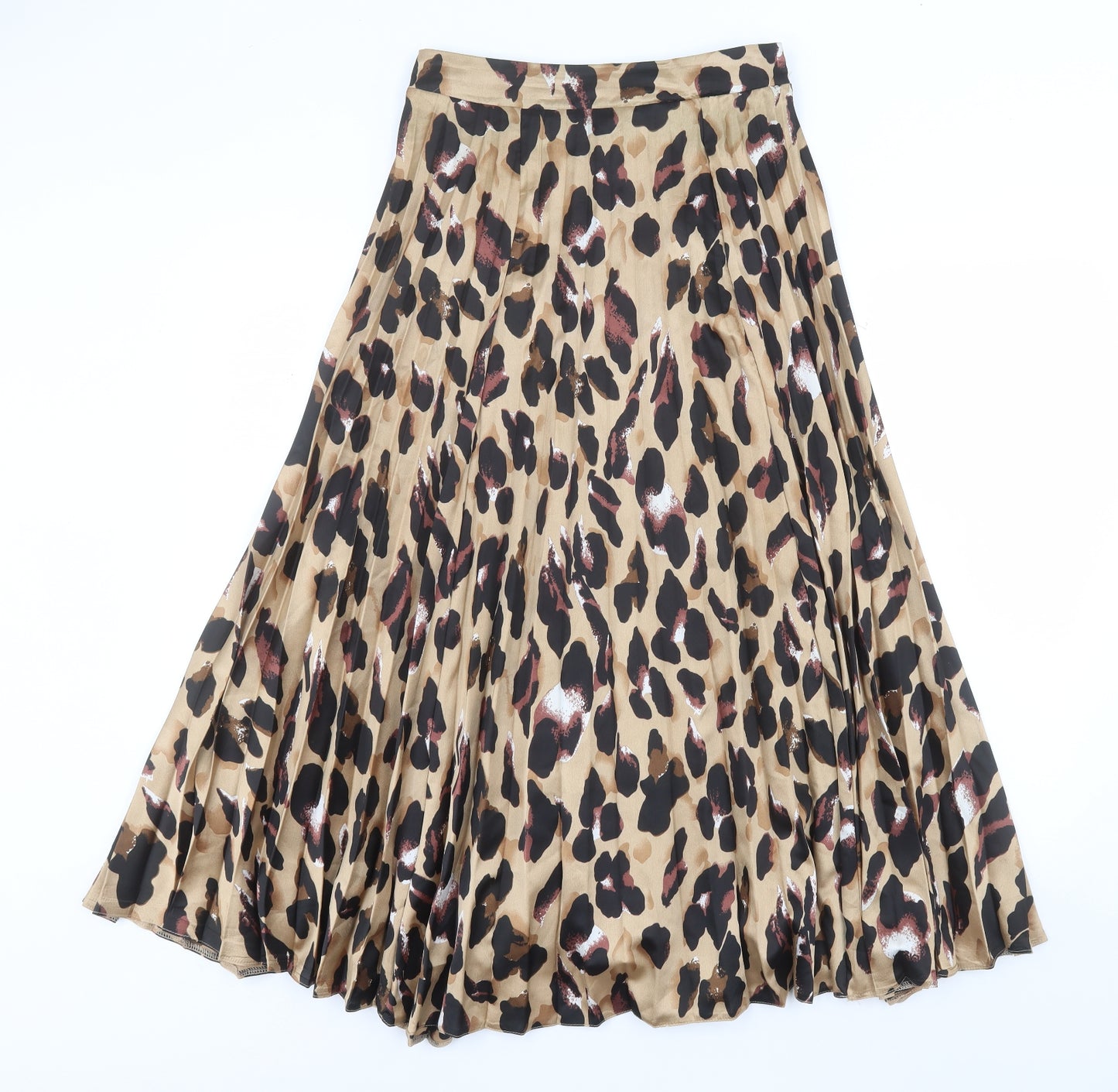 New Look Womens Brown Floral Polyester A-Line Skirt Size 10