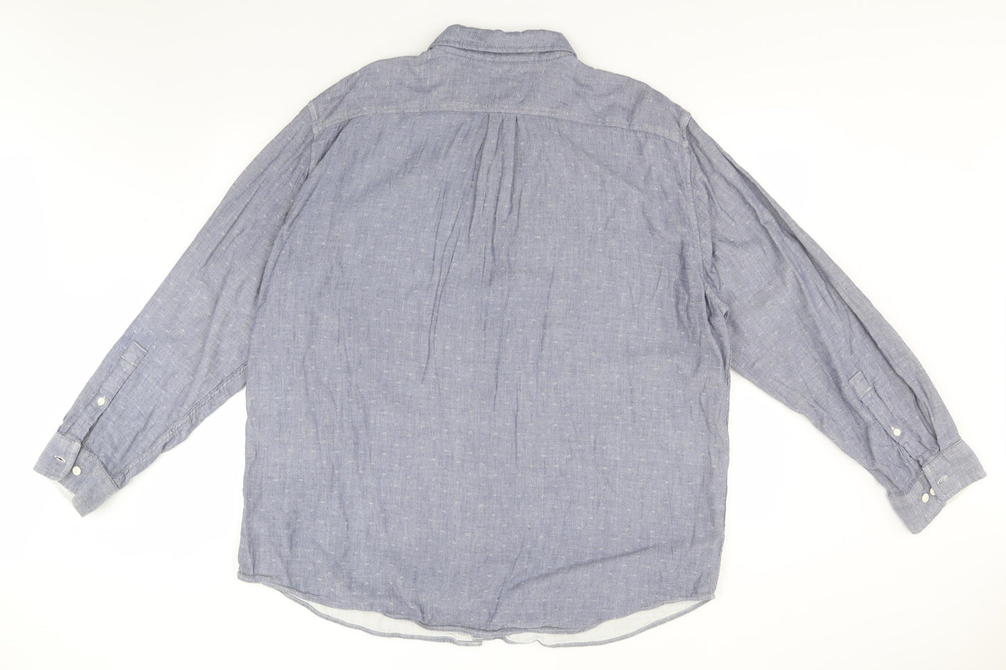 Lands' End Mens Blue  Cotton  Button-Up Size 2XL Collared