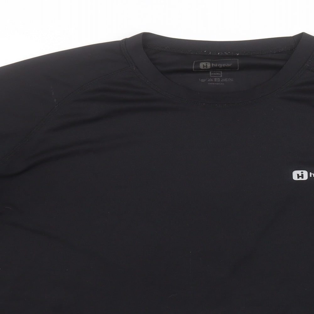 Hi Gear Mens Black  Polyester Basic T-Shirt Size 3XL Round Neck