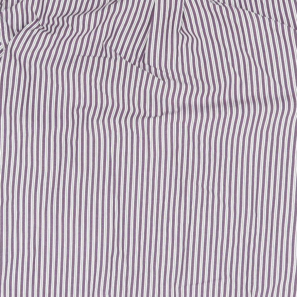 Jaeger Mens Blue Striped Cotton  Button-Up Size 2XL Collared
