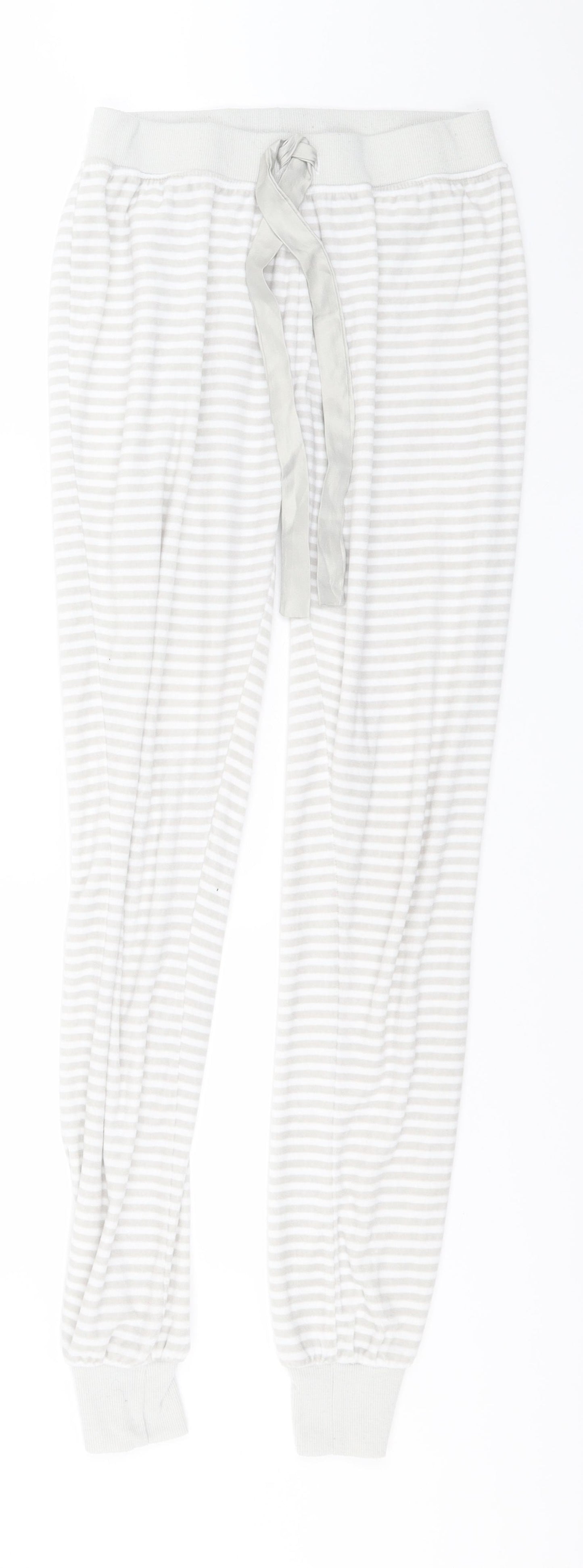 Bonx Avenue Womens White Striped Polyester  Pyjama Pants Size 6