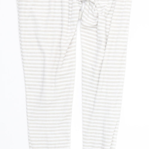 Bonx Avenue Womens White Striped Polyester  Pyjama Pants Size 6