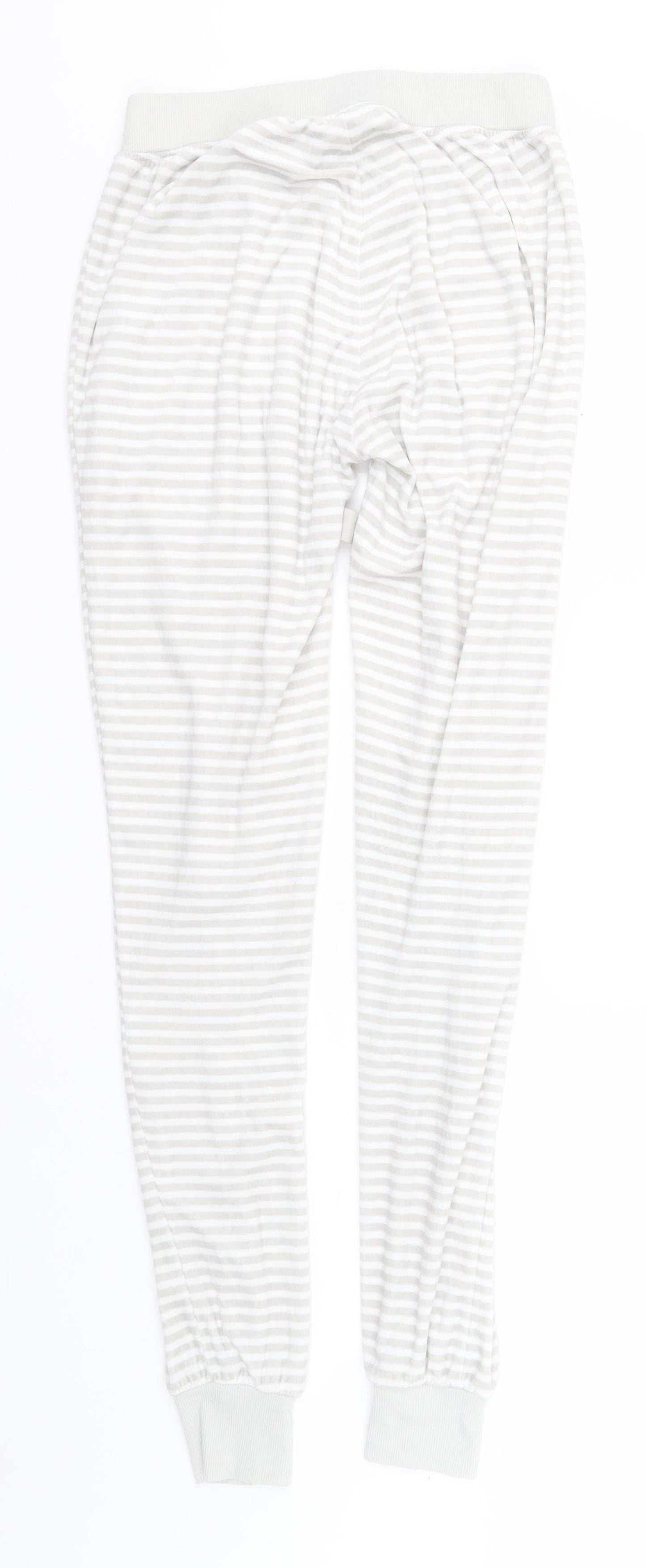 Bonx Avenue Womens White Striped Polyester  Pyjama Pants Size 6