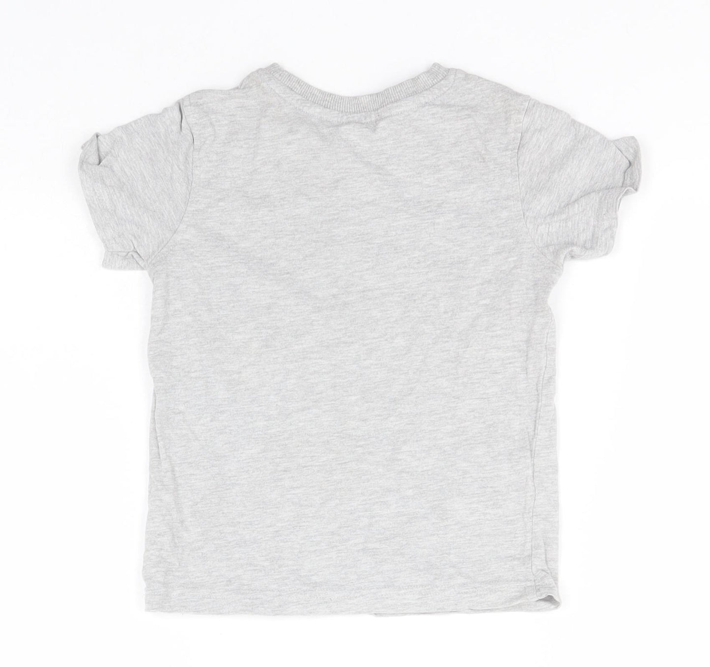 George Boys Grey  Cotton Basic T-Shirt Size 3-4 Years Round Neck  - Dinosaur