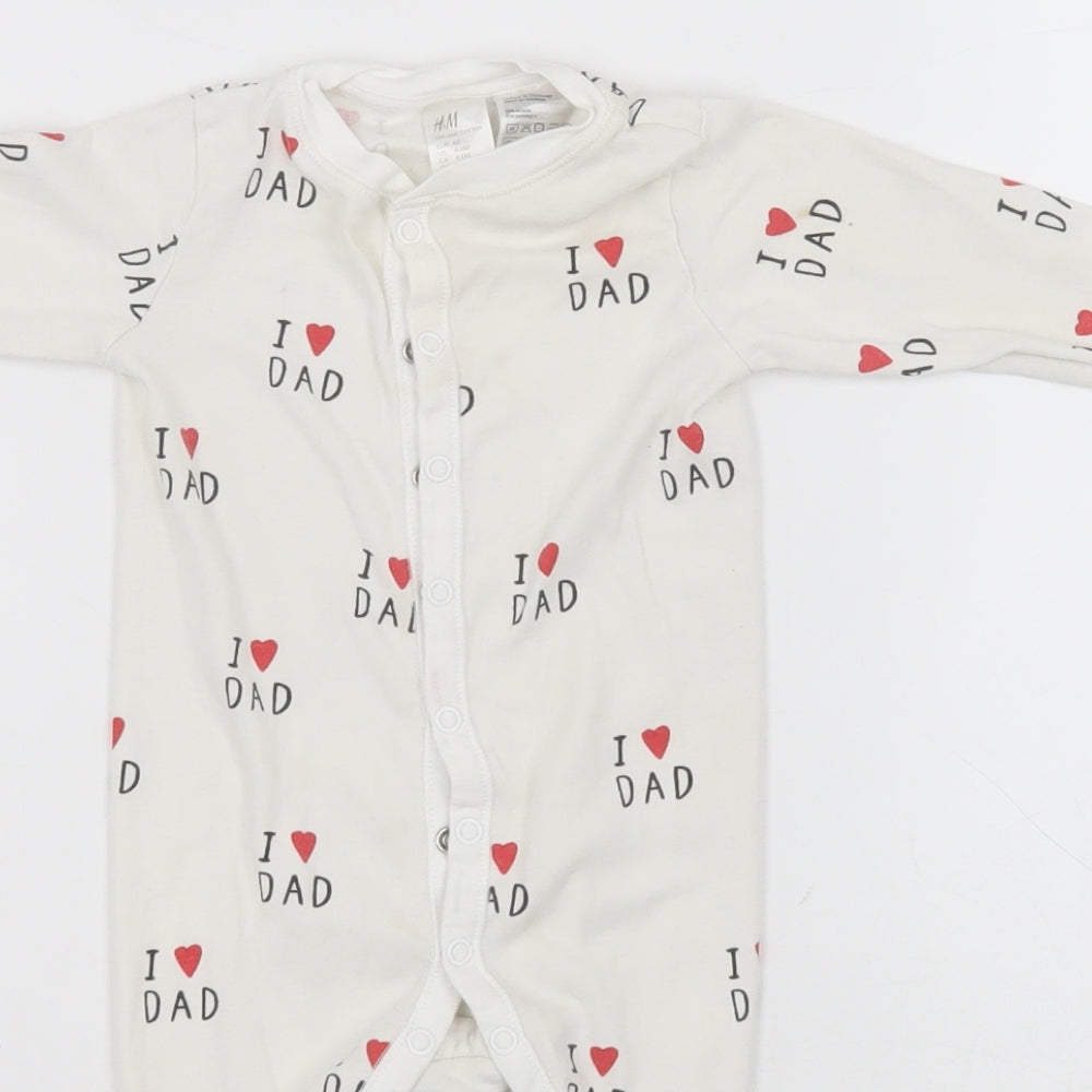 H&M Baby White  Cotton Babygrow One-Piece Size 3-6 Months   - I Love Dad