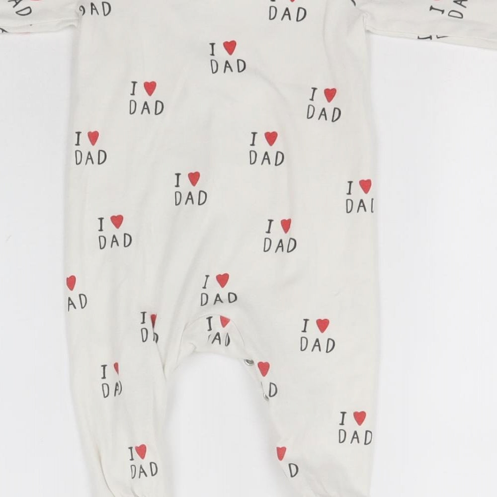 H&M Baby White  Cotton Babygrow One-Piece Size 3-6 Months   - I Love Dad