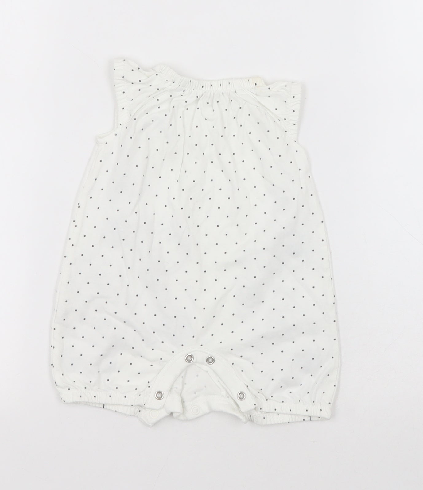 Nutmeg Baby White Spotted Cotton Babygrow One-Piece Size 0-3 Months