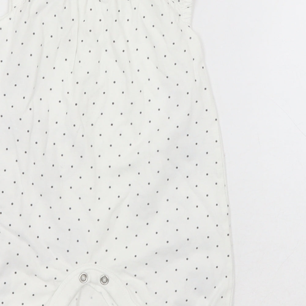 Nutmeg Baby White Spotted Cotton Babygrow One-Piece Size 0-3 Months