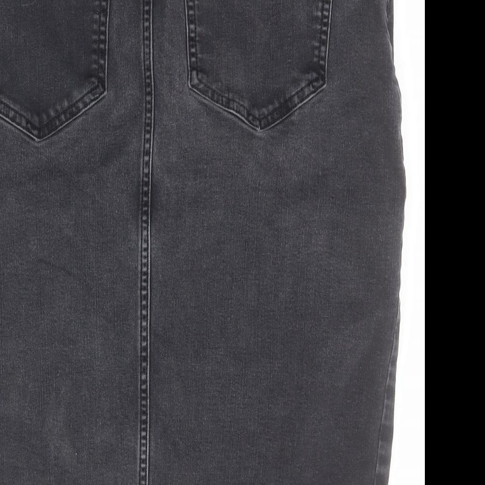 River Island Womens Grey  Cotton Straight & Pencil Skirt Size 16