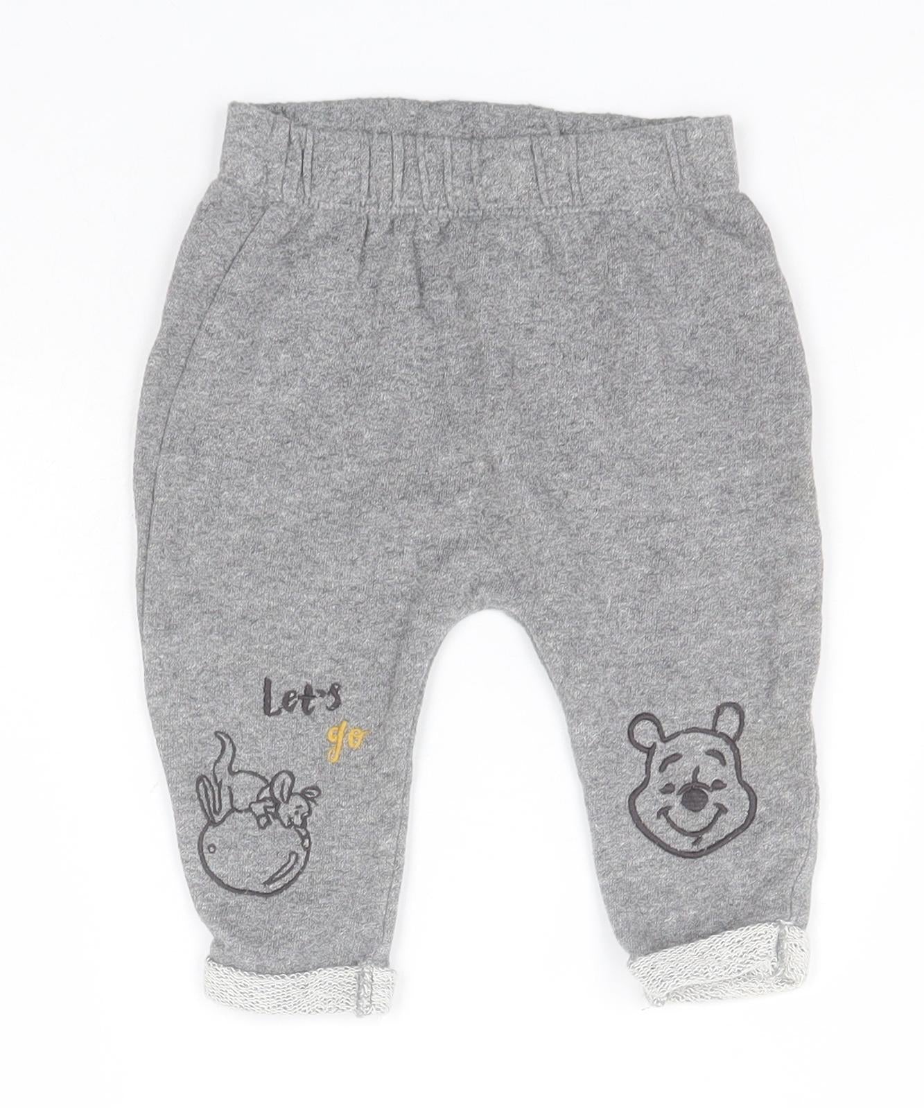 Disney Baby Baby Grey  Cotton Sweatpants Leggings Size 6-9 Months   - Winnie the Pooh