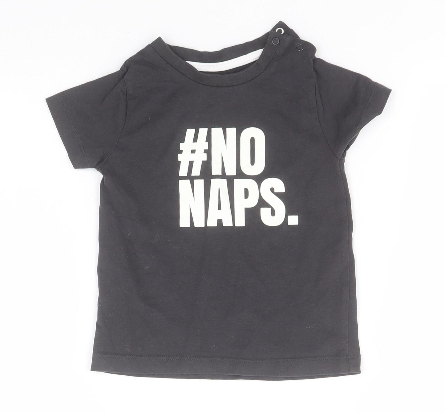 Nutmeg Baby Brown  Cotton Basic T-Shirt Size 18-24 Months Round Neck  - #NoNaps