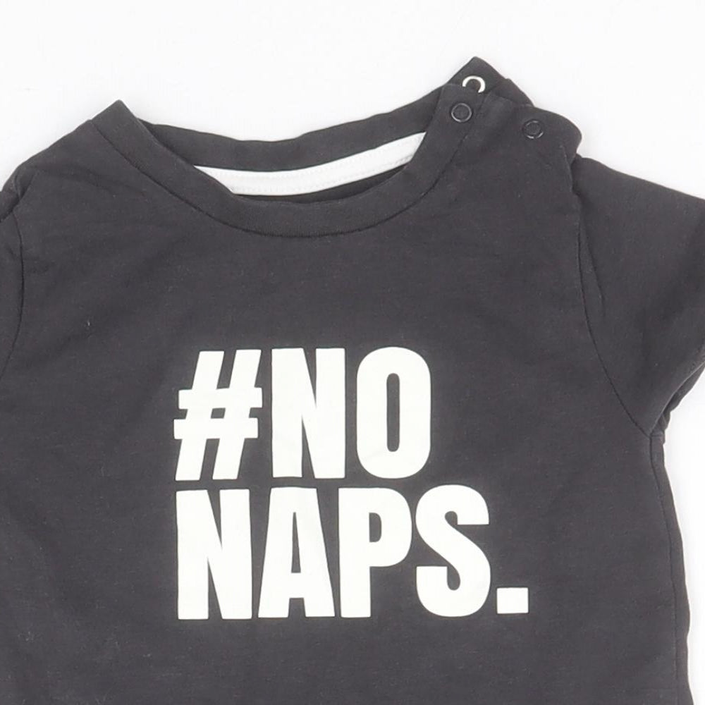Nutmeg Baby Brown  Cotton Basic T-Shirt Size 18-24 Months Round Neck  - #NoNaps
