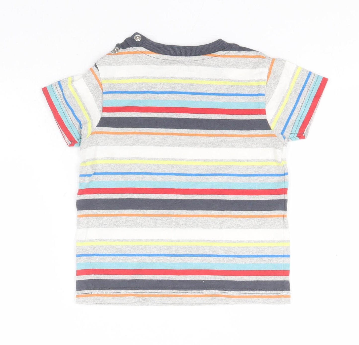 Nutmeg Baby Multicoloured Striped Cotton Basic T-Shirt Size 18-24 Months Collared