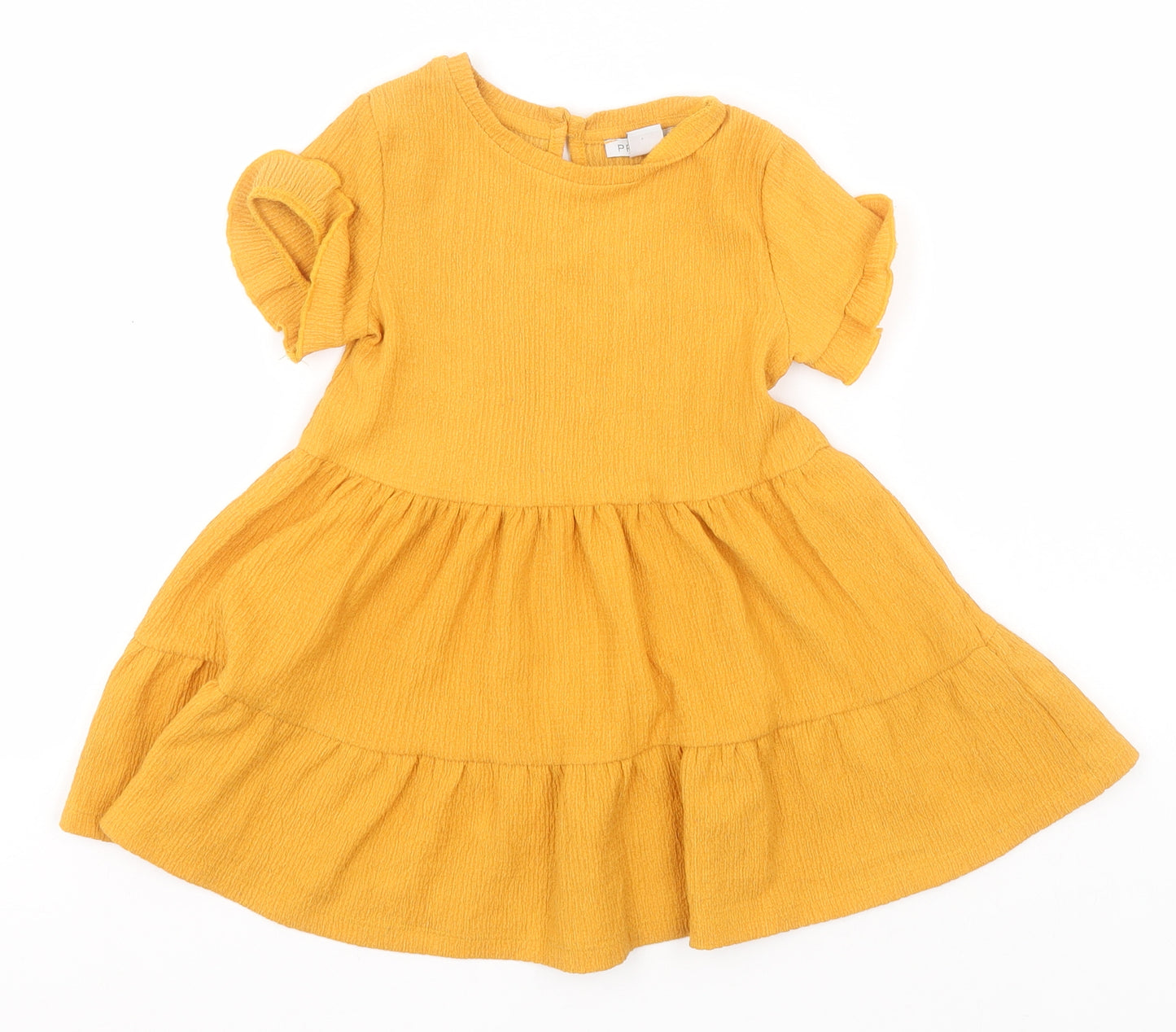 Primark Girls Gold  Polyester A-Line  Size 18-24 Months  Round Neck