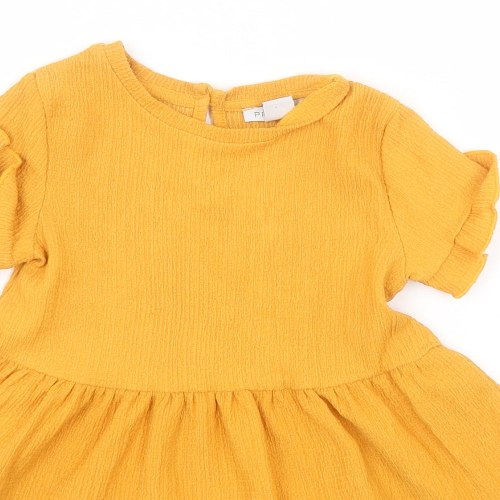 Primark Girls Gold  Polyester A-Line  Size 18-24 Months  Round Neck