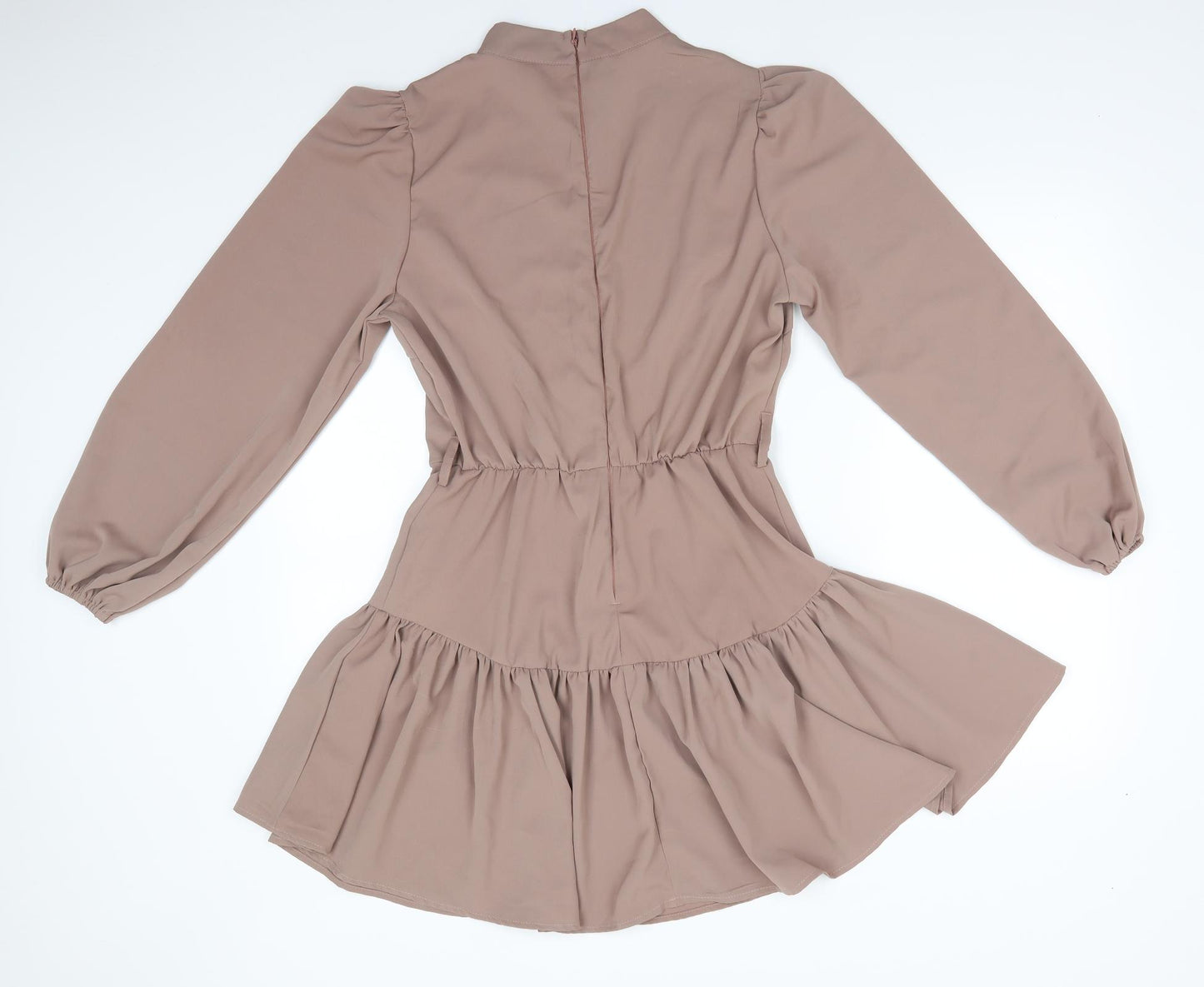 AX Paris Womens Brown  Polyester Fit & Flare  Size 10  High Neck Zip - Mocha Brown Colour Back Zip Elasticated cuffs & back waist Unlines