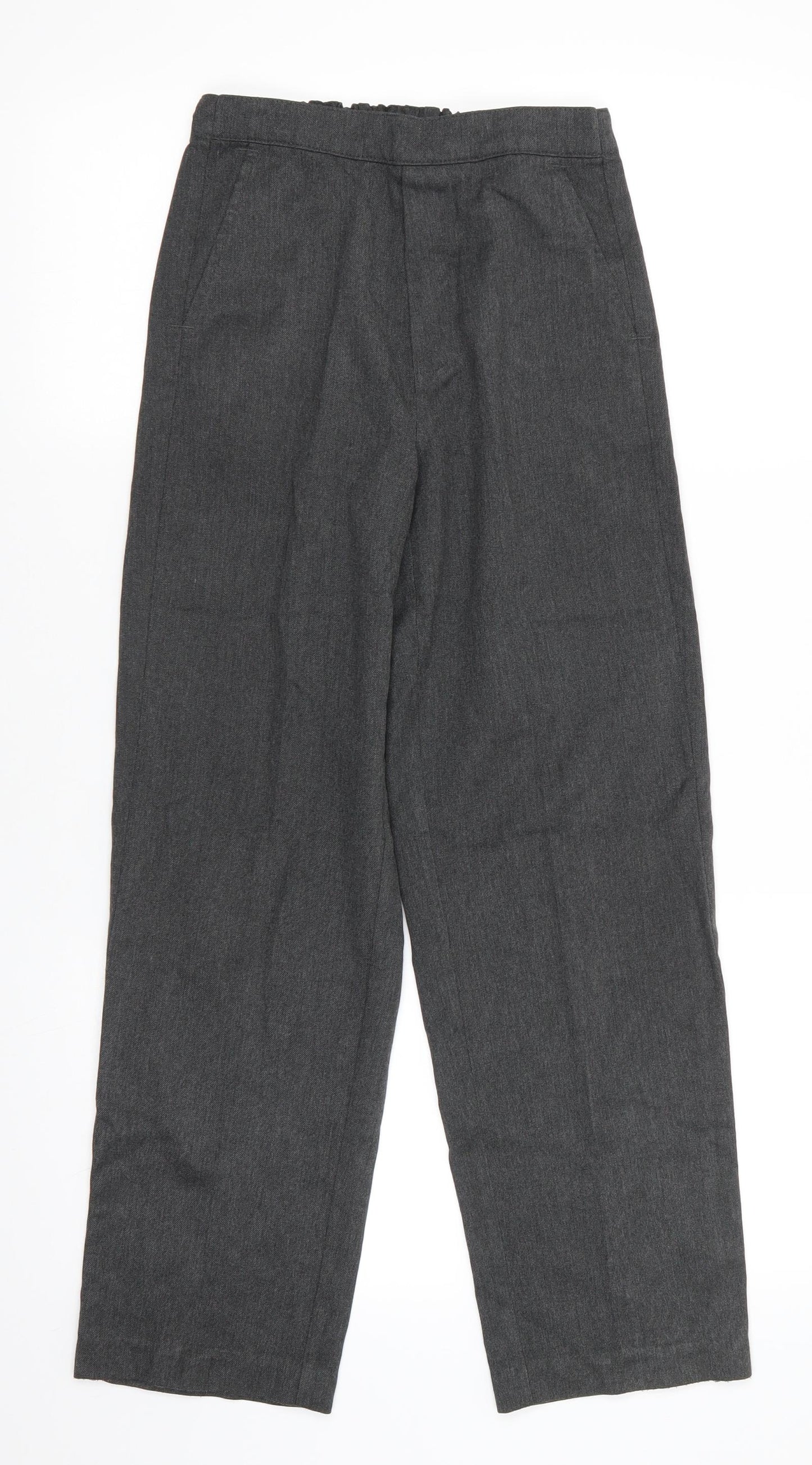 School Life Matalan Boys Grey  Polyester Dress Pants Trousers Size 11 Years  Regular Pullover - School Trousers Mid Grey Back Elastication