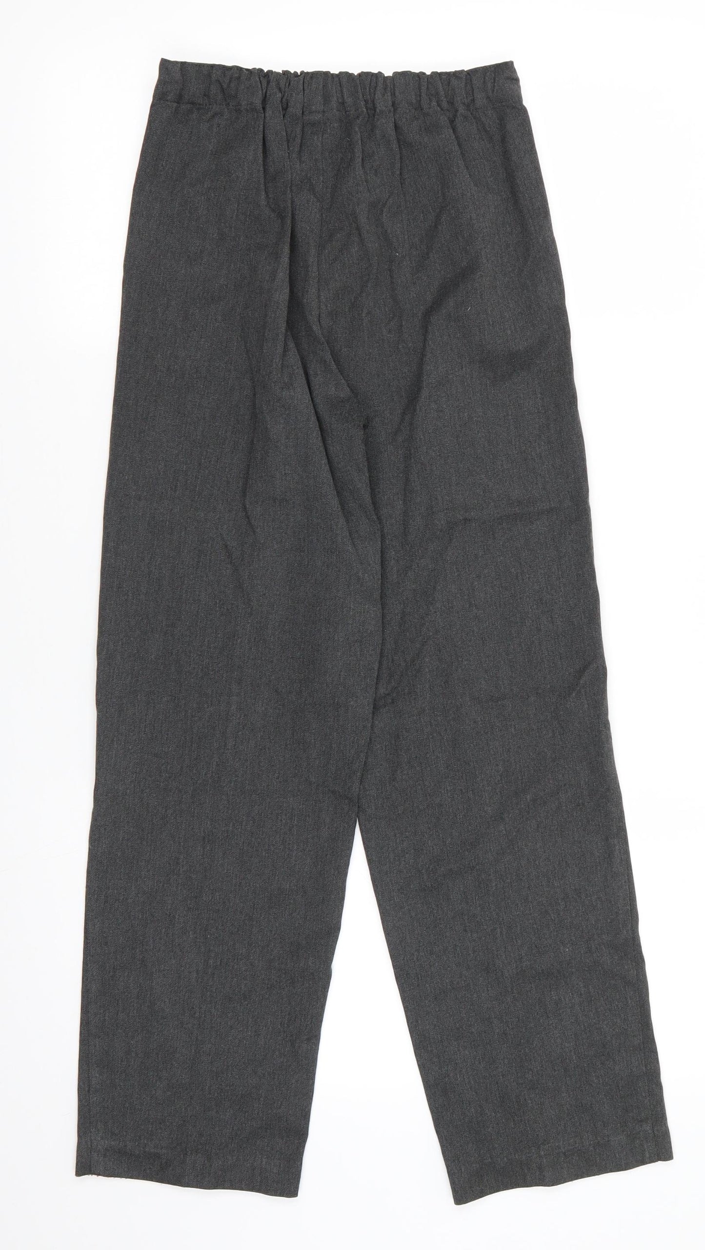 School Life Matalan Boys Grey  Polyester Dress Pants Trousers Size 11 Years  Regular Pullover - School Trousers Mid Grey Back Elastication