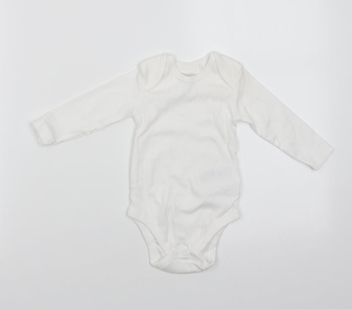 Lupilu Girls White Cotton Romper One-Piece Size 3-6 Months Snap