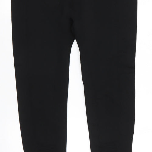 Workout Womens Black  Polyester Cropped Leggings Size L L25 in Regular Pullover - Leggings