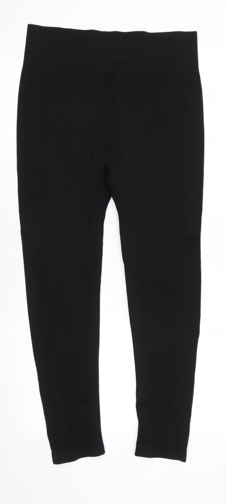 Workout Womens Black Polyester Cropped Leggings Size L L25 in Regular Pullover - Leggings