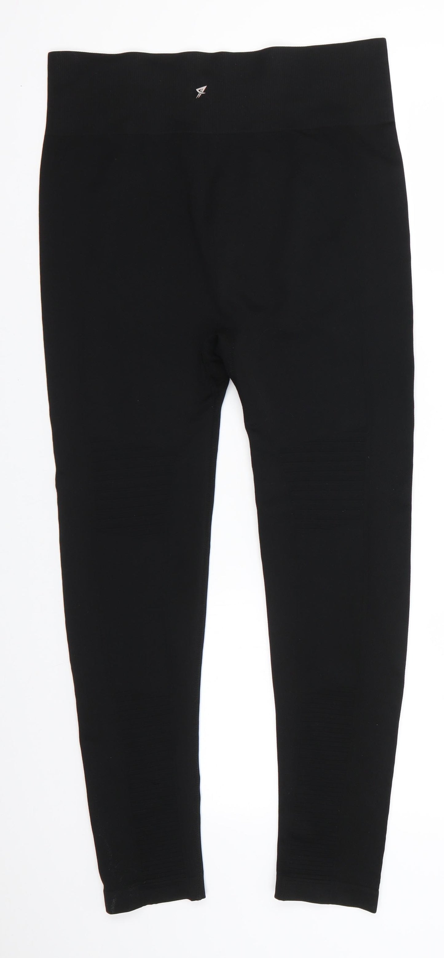 Workout Womens Black  Polyester Cropped Leggings Size L L25 in Regular Pullover - Leggings