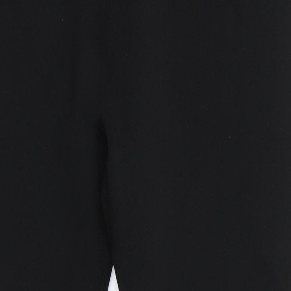 Workout Womens Black  Polyester Cropped Leggings Size L L25 in Regular Pullover - Leggings