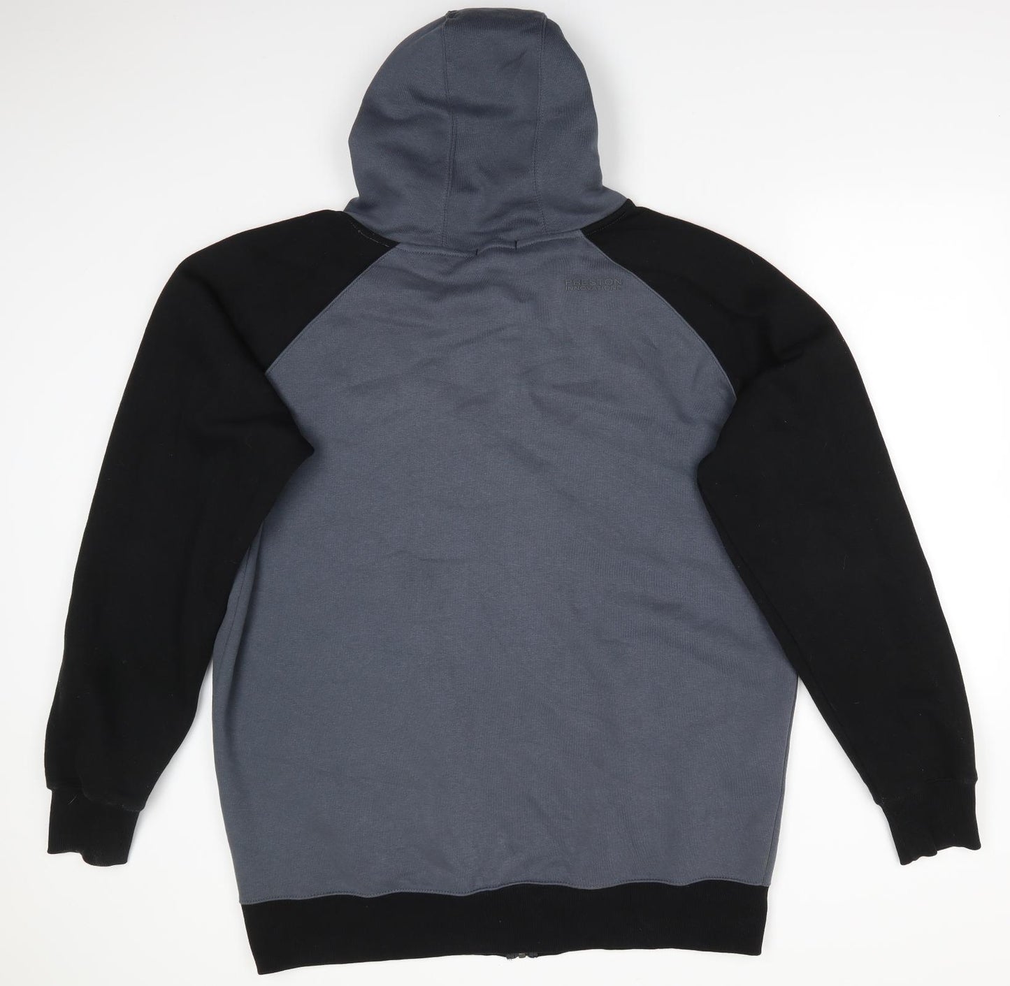 Preston Innovations Mens Black  Cotton Full Zip Hoodie Size XL   - Preston Innovations Grey Black Colourblock