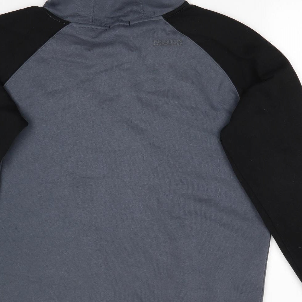 Preston Innovations Mens Black  Cotton Full Zip Hoodie Size XL   - Preston Innovations Grey Black Colourblock