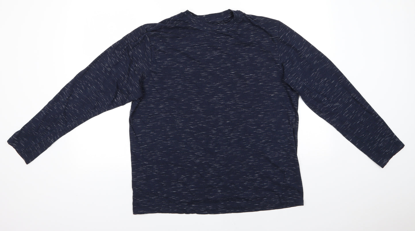 Primark Mens Blue  Cotton  T-Shirt Size XL Round Neck  - Blue White Mix
