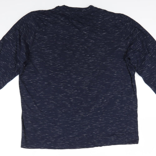 Primark Mens Blue  Cotton  T-Shirt Size XL Round Neck  - Blue White Mix