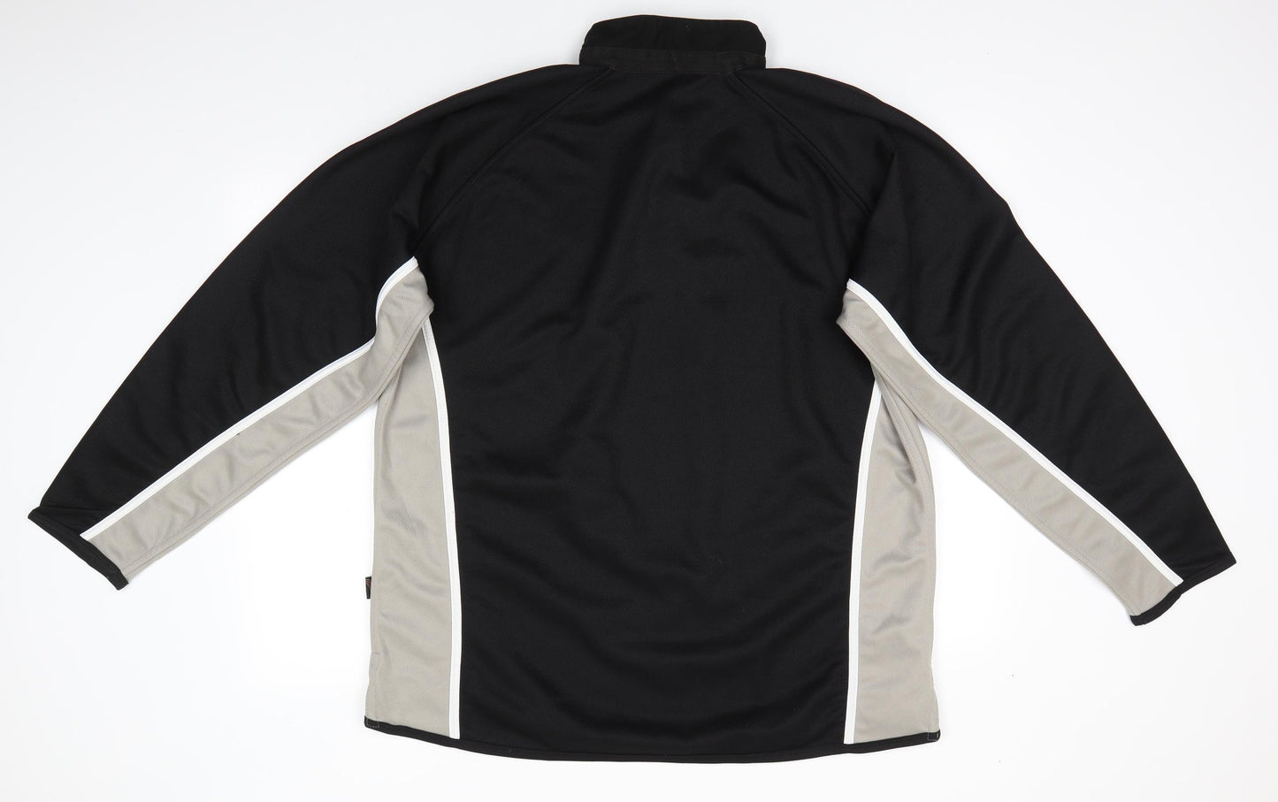 Falcon Mens Black  Polyester Henley Sweatshirt    - Black & Taupe Colour Block