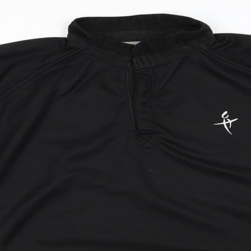 Falcon Mens Black  Polyester Henley Sweatshirt    - Black & Taupe Colour Block