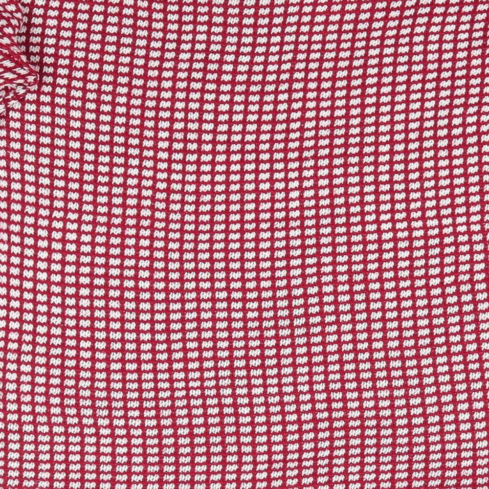 NEXT Womens Red Crew Neck Polka Dot Cotton Pullover Jumper Size 16   - Square Polka Dots White