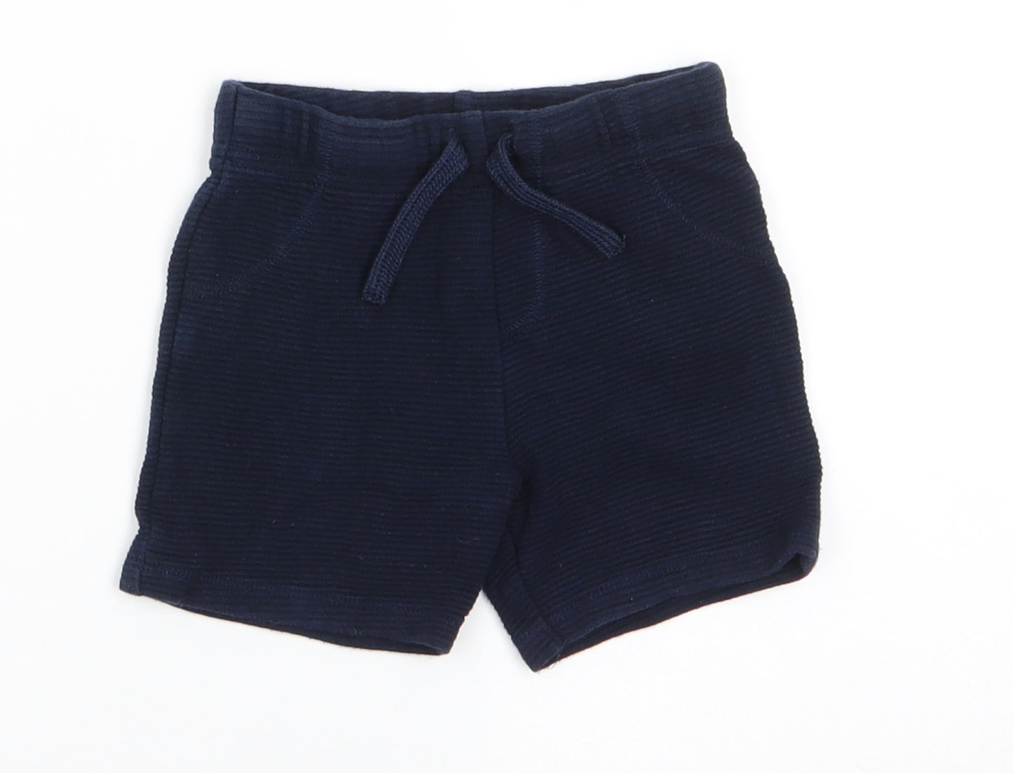 Fred & Flo Boys Blue Striped Cotton Cropped Trousers Size 9-12 Months  Drawstring - Shorts same colour stripe pattern