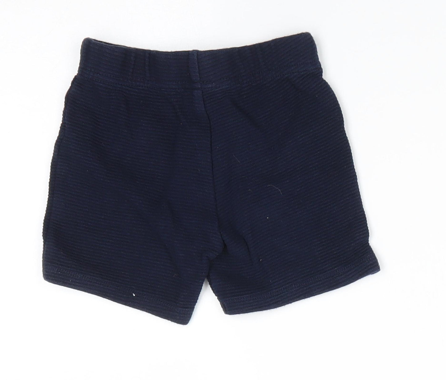 Fred & Flo Boys Blue Striped Cotton Cropped Trousers Size 9-12 Months  Drawstring - Shorts same colour stripe pattern