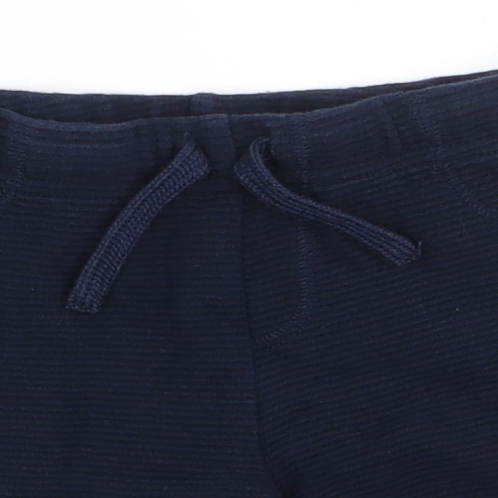 Fred & Flo Boys Blue Striped Cotton Cropped Trousers Size 9-12 Months  Drawstring - Shorts same colour stripe pattern