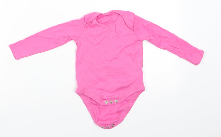 Florence and Fred Girls Pink  Cotton Romper One-Piece Size 9-12 Months  Snap