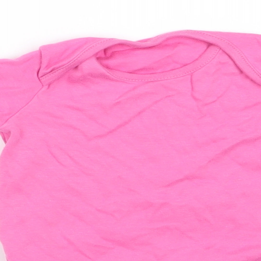 Florence and Fred Girls Pink  Cotton Romper One-Piece Size 9-12 Months  Snap