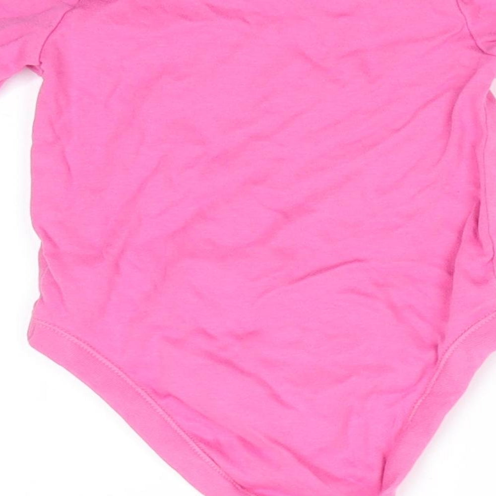 Florence and Fred Girls Pink  Cotton Romper One-Piece Size 9-12 Months  Snap