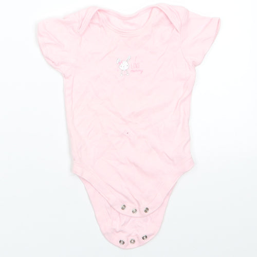 George Girls Pink Animal Print Cotton Romper One-Piece Size 9-12 Months  Snap - Rabbit I Love Mummy Pale pink