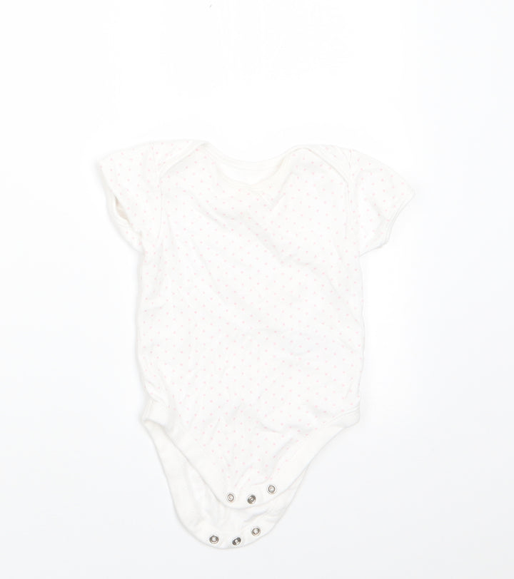 George Girls Pink Polka Dot Cotton Romper One-Piece Size 9-12 Months  Snap - Heart Polka dots